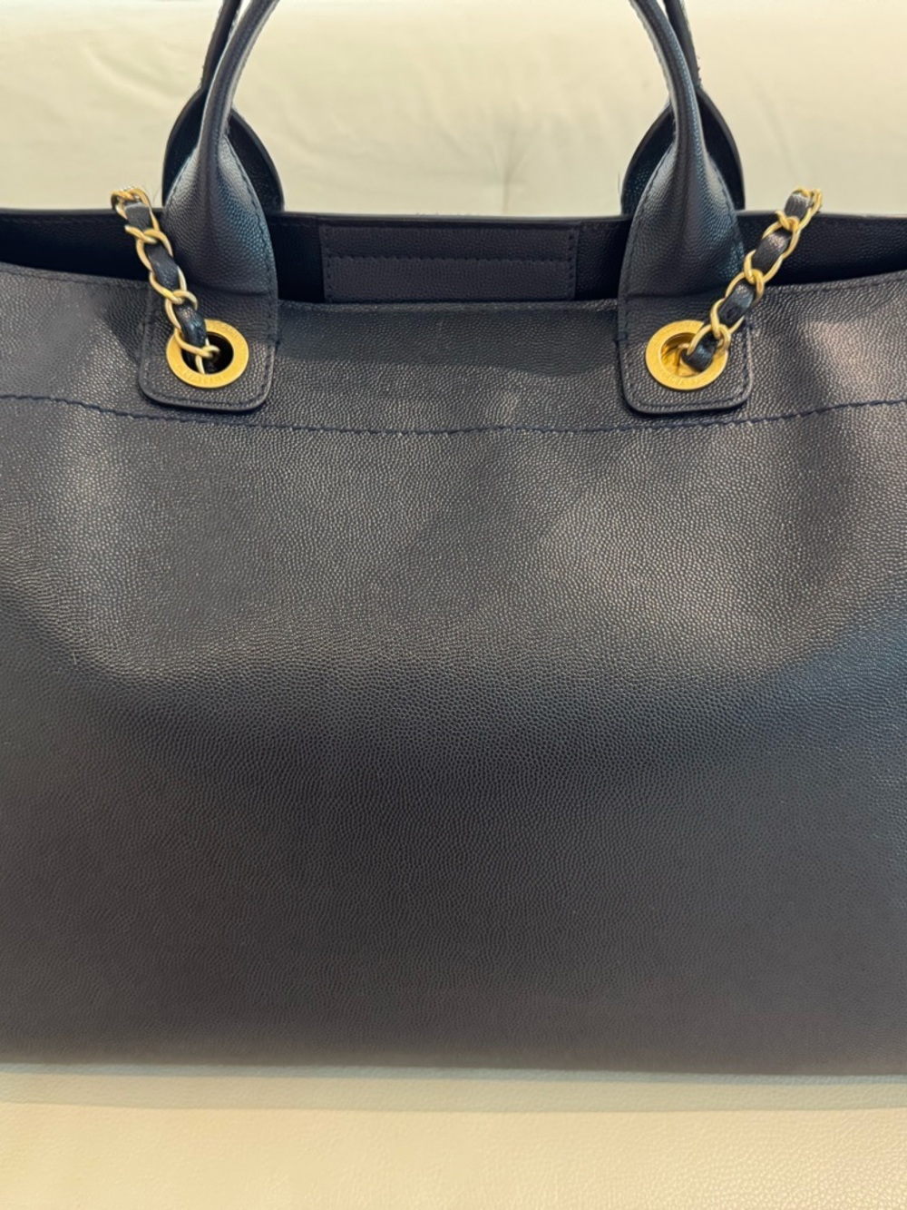 Chanel Caviar Small Studded Deauville Tote Navy - Picture 3 of 16